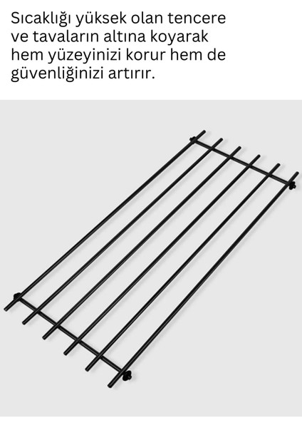 Paslanmaz Yanmaz Siyah Metal Büyük Nihale- Isıya Dayanıklı Mutfak Tezgahı Koruyucu Şık Metal Nihale fırsatları