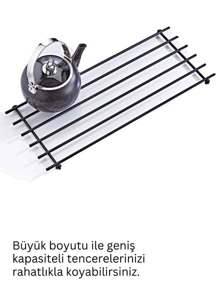 Paslanmaz Yanmaz Siyah Metal Büyük Nihale- Isıya Dayanıklı Mutfak Tezgahı Koruyucu Şık Metal Nihale indirimleri