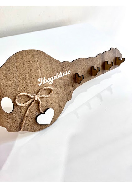 Ahşap Hoşgeldiniz Yazılı Dekoratif Anahtarlık Askısı Ev Duvar Dekoru Duvar Süsü Hediyelik 29X14 cm fiyatları