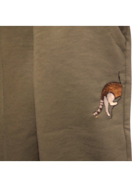 Kedi Nakışlı Tek Alt