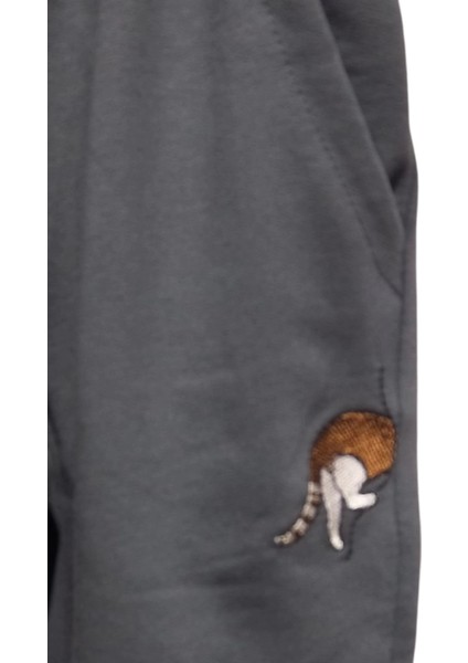 Kedi Nakışlı Tek Alt