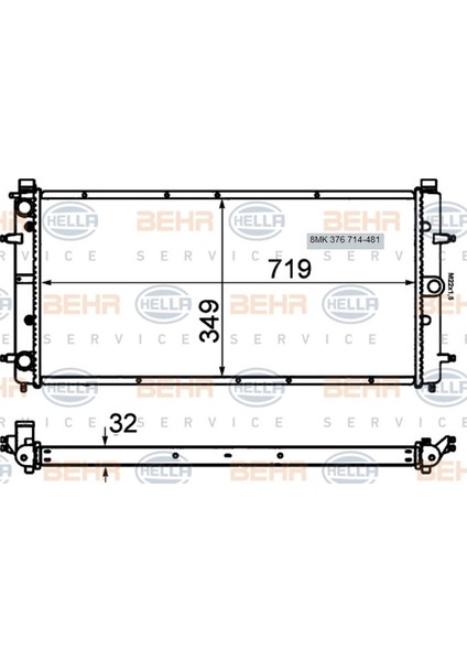 Radyatör 8MK376714481 Transporter T4 2.4 2.5tdı 701121253D 701121253E 70112125