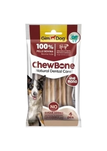 Chew Bone Diş Sağlığı Destekleyici Naturel Press Köpek Çiğneme Kemiği 80 gr 8.9 cm 4 Adet