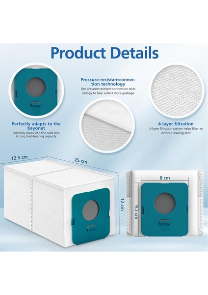 8 Paket VCA-ADB952 Toz Torbası Jet Pro Extra/complete Extra El Tipi Elektrikli Süpürge ile Uyumlu (Yurt Dışından) modelleri