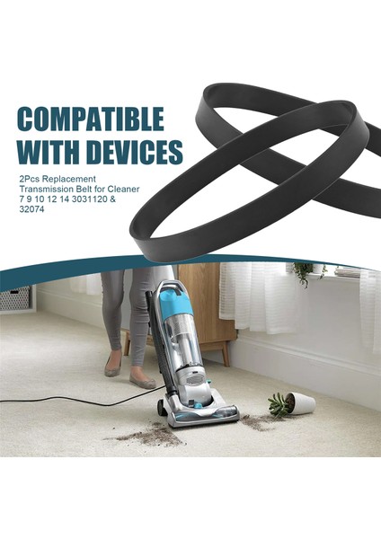 Dikey Elektrikli Süpürge Için 2 Adet Yedek Şanzıman Kayışı 7 9 10 12 14 3031120 ve 32074 (Yurt Dışından)