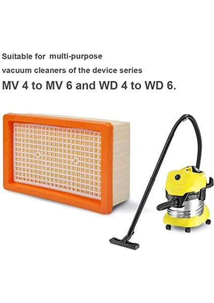 12 Elektrikli Süpürge Torbası + Wd4, Wd5 ve Wd6 Islak ve Kuru Çok Amaçlı Için 1 Düz Kıvrımlı Filtre (Yurt Dışından)