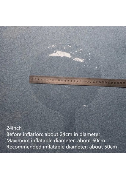 Yeşil Simli Yuvarlak Şeffaf Balon 24 Inç fiyatları