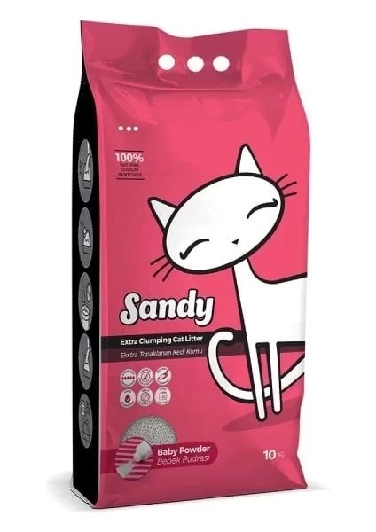 Sodyum Ultra Topaklaşan Bebek Pudralı Doğal Kedi Kumu 10 kg