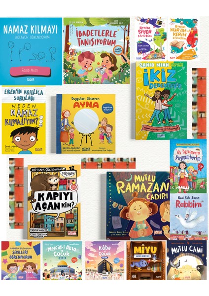Kapıyı Açan Kim /Bir Hadis Çizgi Romanı /Yalanlar Gerçekler ve Kurabiyeler /İkiz Dedektifler /Mutlu Ramazan Çadırı /Ayna /Mescidi Aksa /Neden Namaz Kılmalıyım /İbadetlerle Tanışıyorum (16 Kitap)