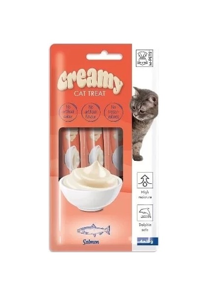 Creamy Somonlu Sıvı Kedi Ödülü 15 gr 4 Adet