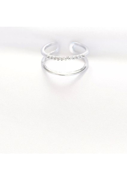 2li Görünümlü Su Yolu Tasarımlı Silver Renk Ayarlanabilir Yüzük fiyatları