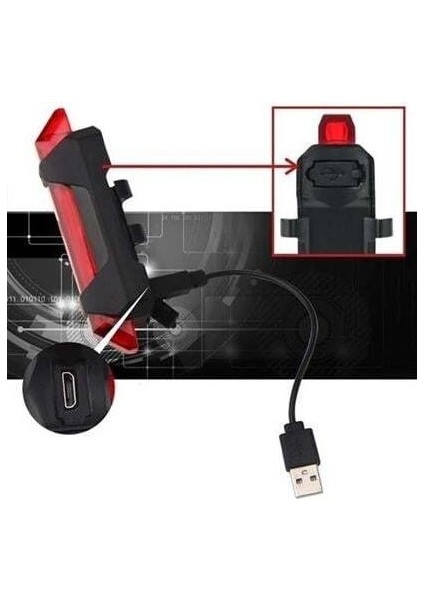 USB Şarj Edilebilir Parlak Bisiklet LED Lamba Su Geçirmez Güvenlik Uyarı Arka Lamba Işığı modelleri