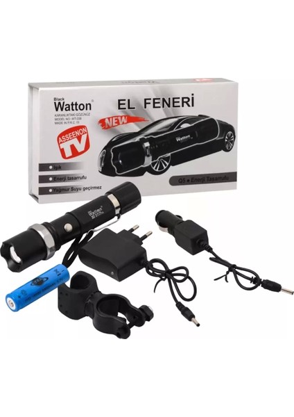 Zoomlu Şarjlı El Feneri En Uygun Fiyata WT-038 indirimleri