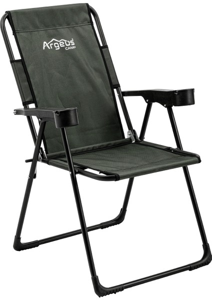 Katlanabilir Kamp Sandalyesi - Rest - Bardaklıklı - Argeus – Haki