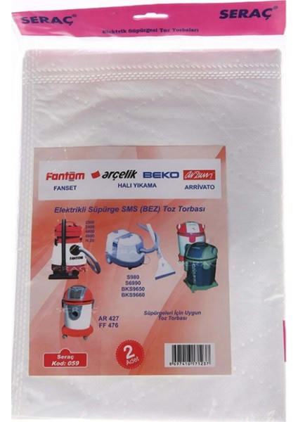 Elektrikli Süpürge Toz Torbası Fantom 3'lü ROYALEKS-68789