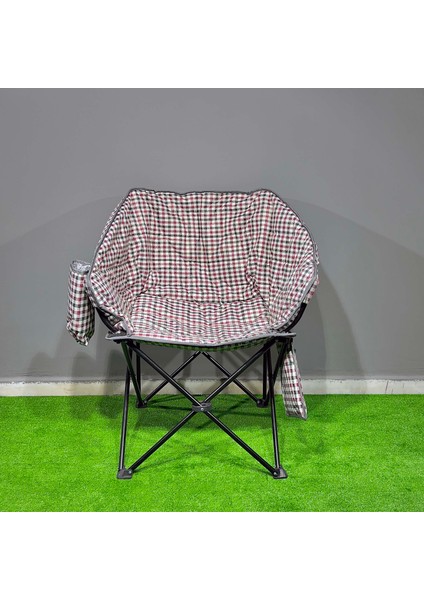 Argeus Balcony Comfort Katlanabilir Kamp Sandalyesi Kare Desenli