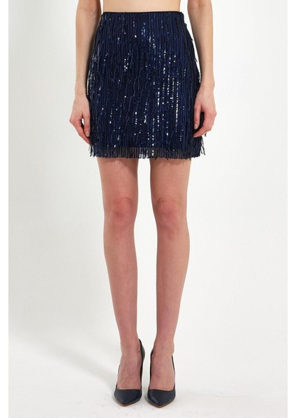 Pul Payet Işlemeli Mini Etek