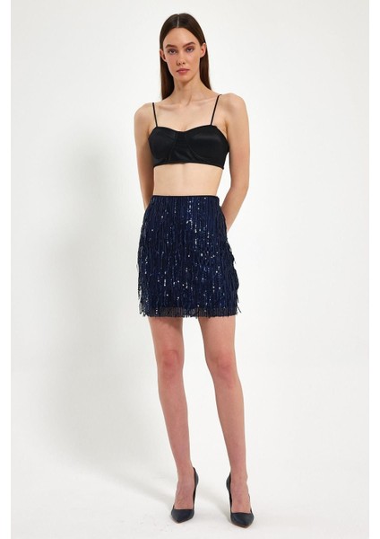 Pul Payet Işlemeli Mini Etek indirimleri