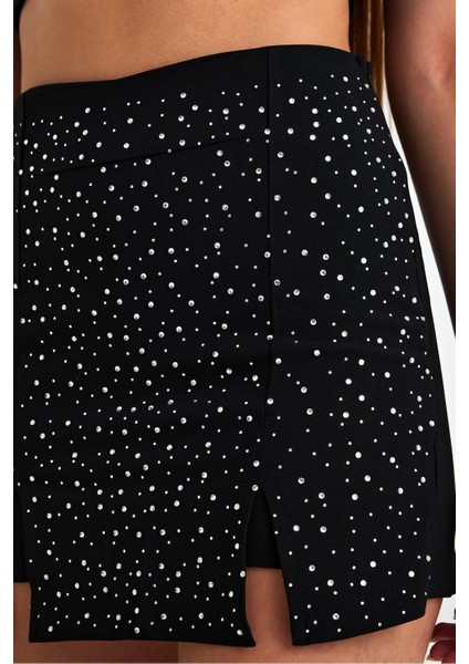 Çift Yırtmaç Finike Kumaş Şort Etek