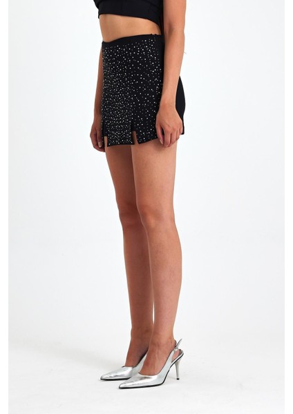 Çift Yırtmaç Finike Kumaş Şort Etek modelleri