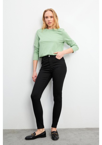 Kadın Gabriella Siyah Powerstretch Skinny Pantolon - 10268P-028