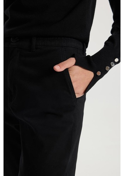 Kadın Norah Siyah Beli Lastikli Gabardin Pantolon - 11802G-028 fırsatları