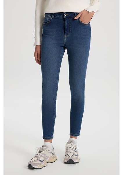 Kadın Gabriella Dirty Dark Blue Skinny Jean Pantolon modelleri