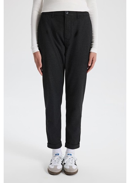 Kadın Norah Antrasit Beli Lastikli Kaşe Pantolon modelleri
