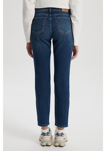 Kadın Petra Dirty Dark Blue Boyfriend Jean Pantolon - 10753DDB-274 fırsatları