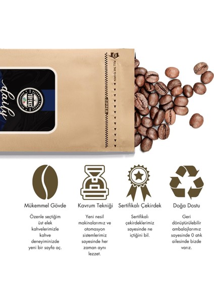 Espresso Daily Çekirdek Kahve – 1000G, 18/19 Elek, Yüksek Kalite, Orta Kavrulmuş, Taze ve Aromatik