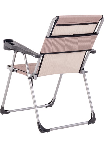 Katlanabilir Piknik ve Kamp Sandalyesi - Bardaklıklı - Rock - Kiremit (A-28-R6)- 140KG Taşıma