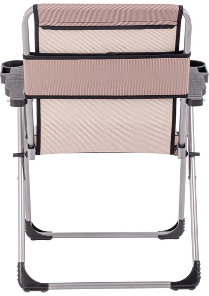 Katlanabilir Piknik ve Kamp Sandalyesi - Bardaklıklı - Rock - Kiremit (A-28-R6)- 140KG Taşıma