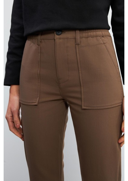 Kadın Norah Vizon Beli Lastikli Smart Gabardin Pantolon fırsatları