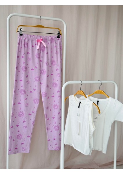 Güneş Desen 3'lü Pijama Hediye Set Kadın Pembe