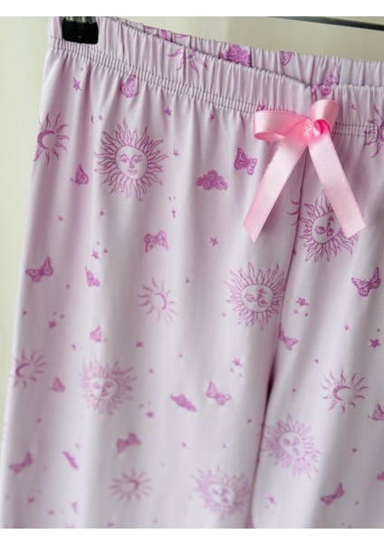 Güneş Desen 3'lü Pijama Hediye Set Kadın Pembe