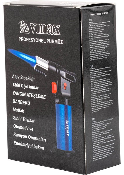 Doldurulabilir Pürmüz Çakmak - Torch - Metal Başlıklı - A10 - Siyah