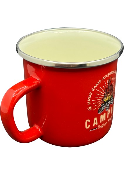 Orcamp Retro Emaye Kupa Bardak Adventure Kırmızı OUT-1900