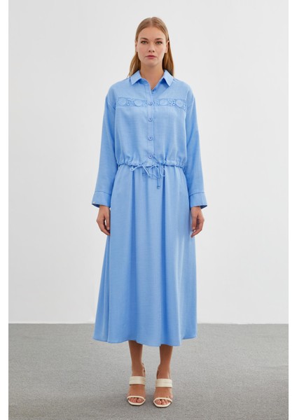 Dantel Detaylı Mavi Ikili Takım TK-1266