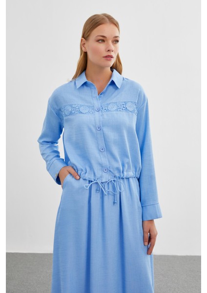 Dantel Detaylı Mavi Ikili Takım TK-1266 fiyatları