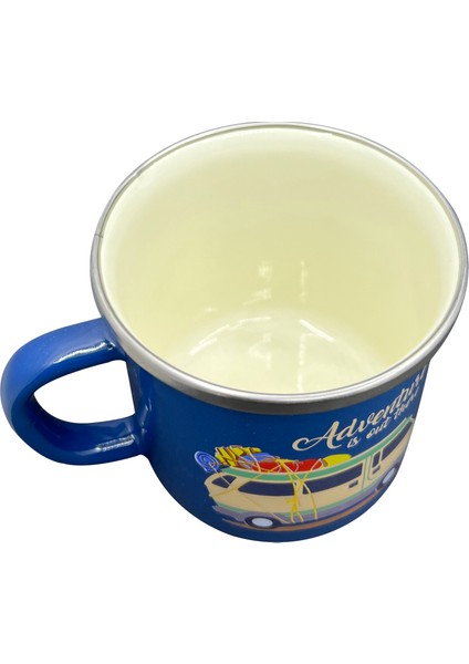 Orcamp Retro Emaye Kupa Bardak Adventure Mavi OUT-1900