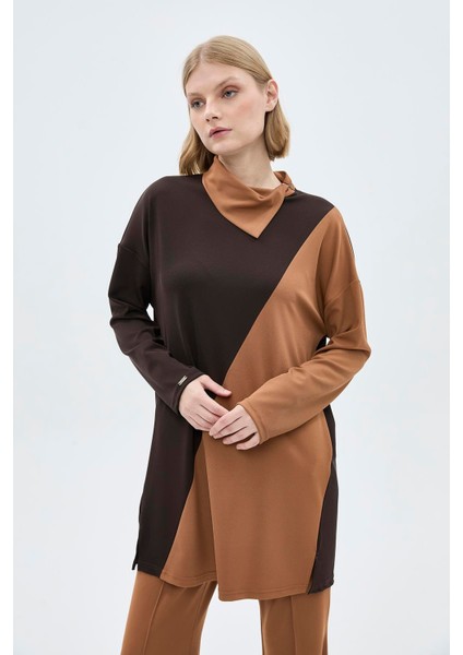 Şal Yaka Blok Renkli Camel Ikili Takım TK-1358 fiyatları