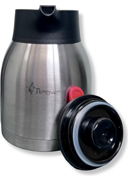 Penguen Çift Kat Çelik Tombul Sürahi Termos 1,5 Lt (PNG-1150P)