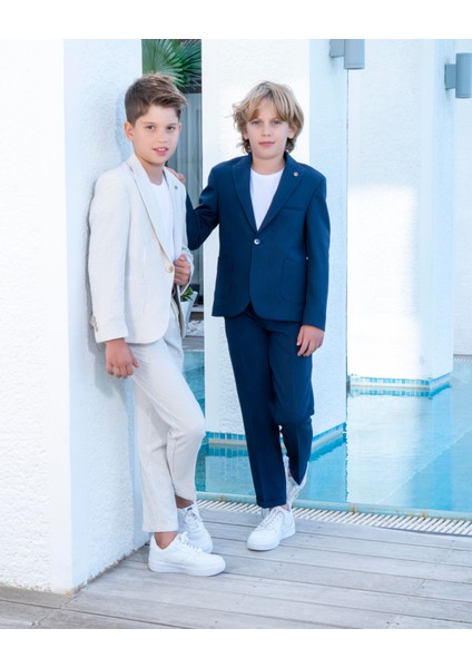 Erkek Çocuk Bej Takım Elbise Gofi Spor Takım 3-14 Yaş Ceket Pantolon Tişort 3-14 Yaş fiyatları