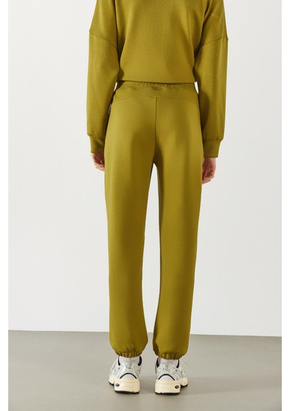 Julia Parçalı Yumuşak Dokulu Jogging Pantolon(Cupro) - Olıve indirimleri