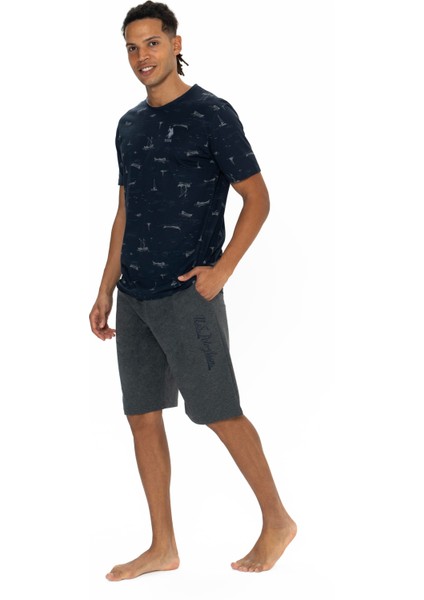 Erkek Lacivert Şort Takım