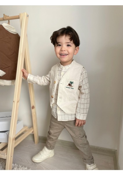 Gılberto 3'lü Erkek Bebek Takım Bej fiyatları