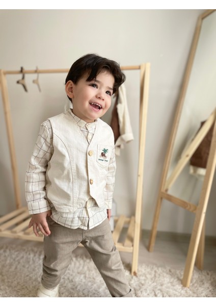 Gılberto 3'lü Erkek Bebek Takım Bej fırsatları