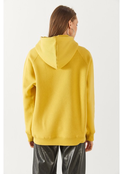Maria Kapüşonlu Şardonlu Loose Fit Sweatshirt - Limon Küfü fiyatları