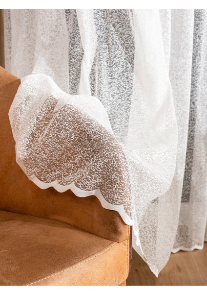 Kullanıma Hazır Petek Üstü Ekru Renk Kum Desen (1x3) Sık Pile Tül Perde fiyatları