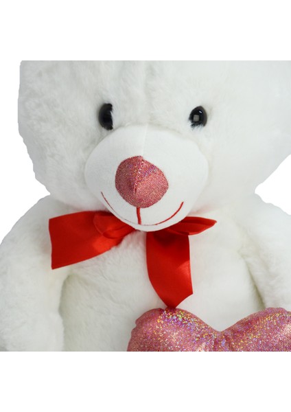 Parlak Kumaş Kalp Tutan Ayı Peluş 40 cm 62501 modelleri